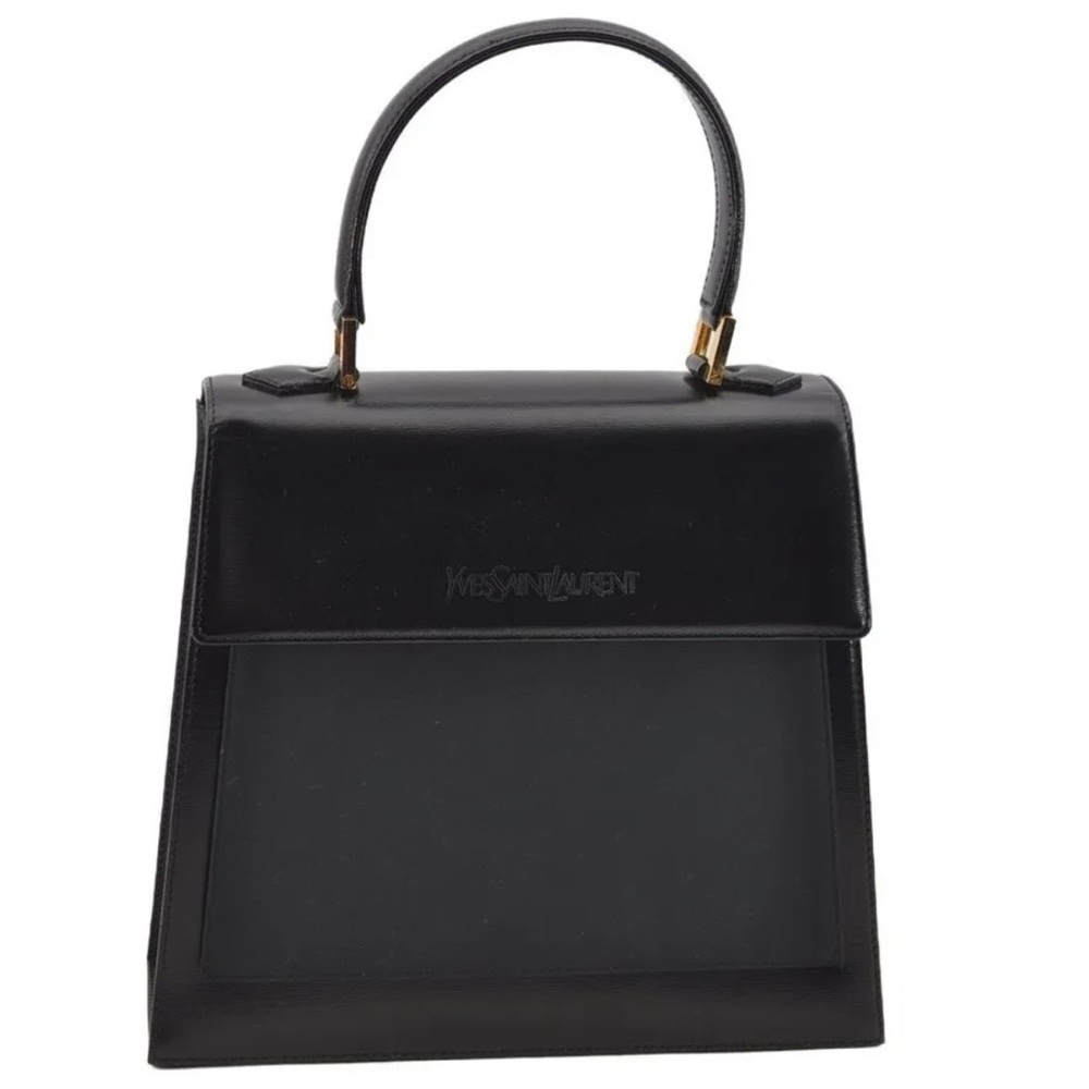 YSL vintage black leather bag. In good condition over all.